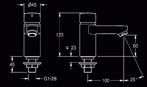 Franke Aqua 203 demand metered industrial tap diagram
