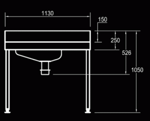 EL Bedpan sluice sink diagram