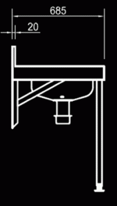 El bedpan sluice sink diagram side dimensions