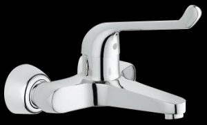 Elbow action wall mounted medical mixer