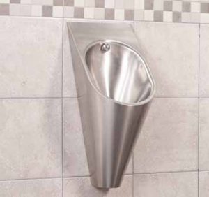 Modern wall hung stainless steel urinal vandal resistant