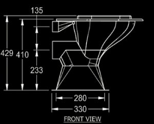 stainless steel toilet pan dimensions