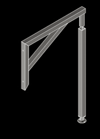 300370 - 40x 40mm square gallows bracket 355100 - 40 x 40mm square gallows bracket with detachable front leg