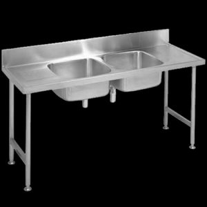 Double bowl stainless steel catering sink