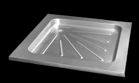 Stainless steel shower tray - 900x900x75mm vandal resistant