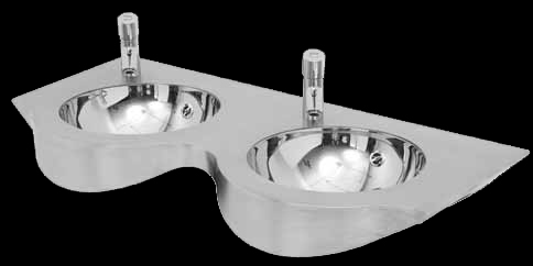 Stratos double bowl and triple bowl shopping mall wall hung basin