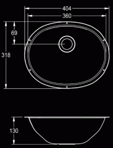 Stainless steel undermount commercial basin diagram