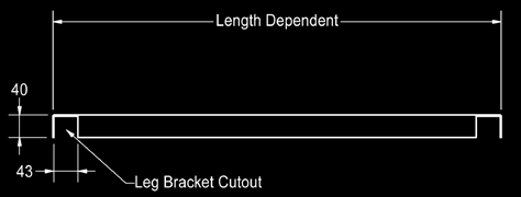 Side diagram of the catering under shelf