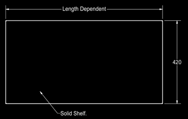 Top view of the solid under shelf for catering sinks and tables