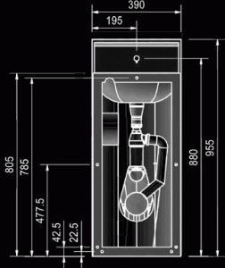 HDTX860 Stainless steel prison toilet basin combination diagram back