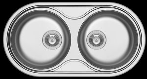 Stainless steel double bowl inset prep bowls for small kitchens