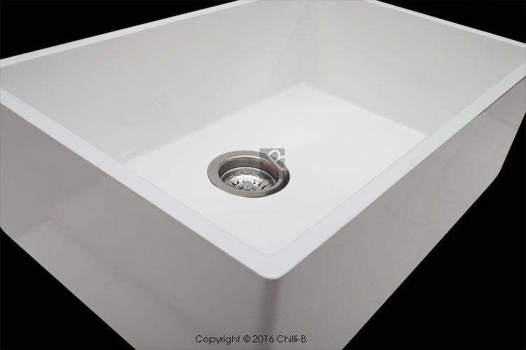Single white composite butler sink 600x400x200 mm