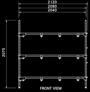 T3 single obese body rack side dimensions