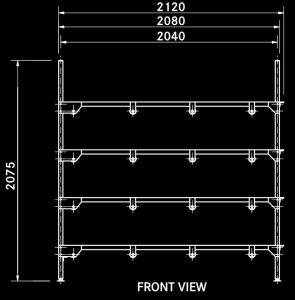 T4 single body rack side dimensions