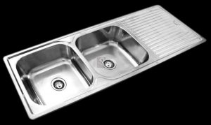 Large double deep bowl kitchen sink