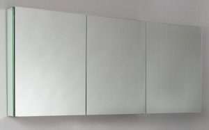 Double bathroom mirror cabinet 1500mm closed