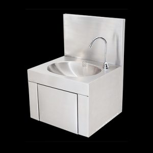 Hands-free-wash-basin-knee-operated