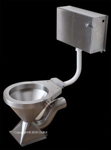 Stainless steel toilet with cistern vandal proof