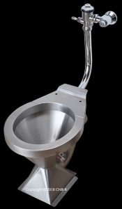 stainless steel toilet with flush valve