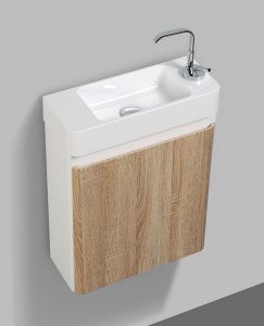 Milan 450mm modern white oak bathroom vanity