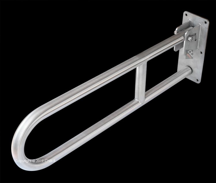 Stainless steel grab rails for paraplegic bathrooms