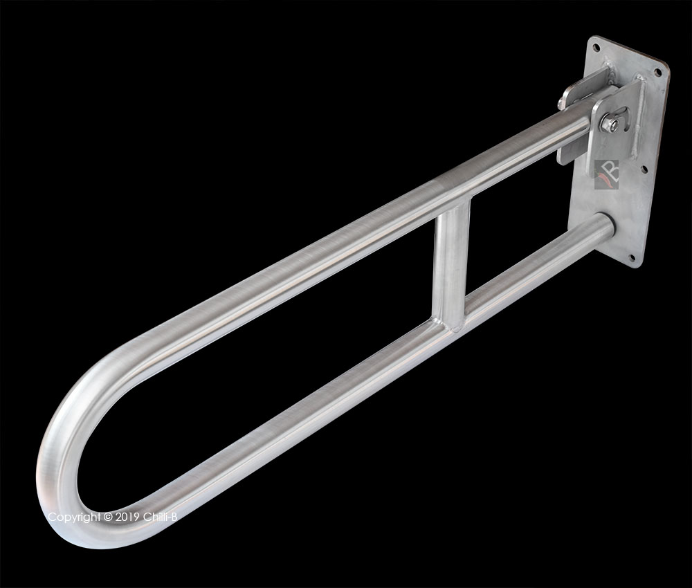 Stainless steel grab rails for paraplegic bathrooms