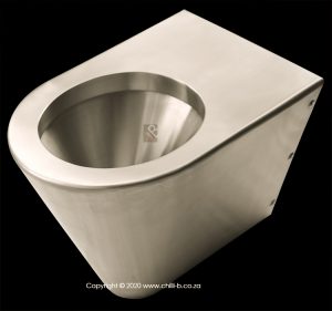 Wall hung stainless steel toilet pan