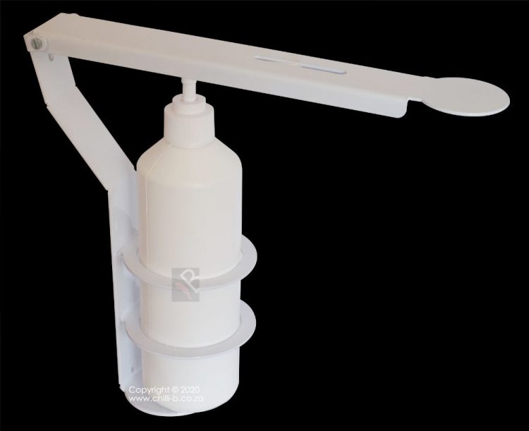 Waterless hand washing with sanitising gel and soap dispensers