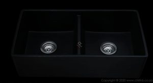 double matt black butler sink