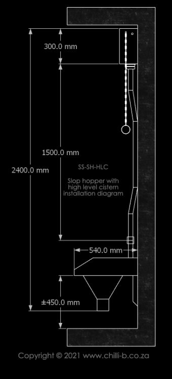 Slop Hopper High Level Cistern diagram installation