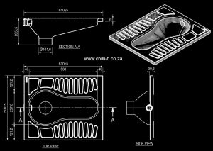 squat pan size