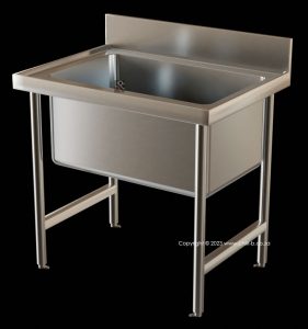 stainless steel single bowl catering pot sink industrial