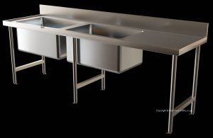 P2 2400mm left hand bowls pot sink franke