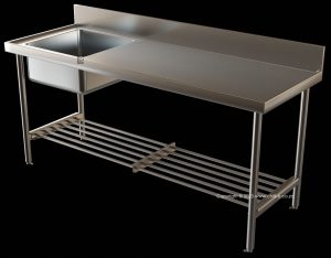 single bowl stainless steel catering sink s1 slatted undershelf