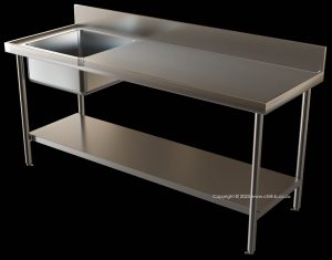 heavy duty single bowl free standing sink solid under shelf stainless steel