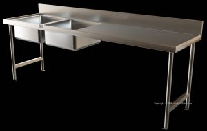 long restaurant double bowl catering sink stainless steel heavy duty