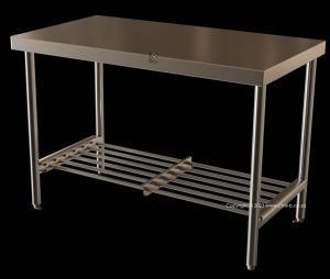 industrial catering table under shelf slatted