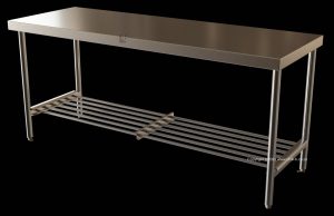 industrial catering table under shelf slatted 1500mm stainless heavy duty