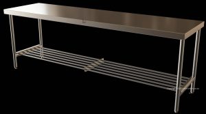 industrial catering table under shelf slatted 2400mm stainless heavy duty
