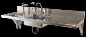 hospital sluice basin combo large stainless steel flush valve clinic