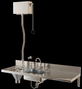 hospital sluice basin combo large stainless steel