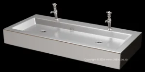 School bathroom basin with two high rise taps school multi-bathroom basin stainless steel high rise taps