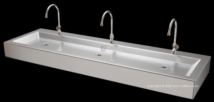 Commercial long 3-bay basin with 3 taps factory commercial multi-basin water saving taps