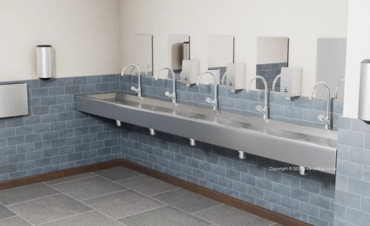 Large 5-bay hand wash basin multi-basin school commercial hand wash basin trough