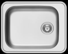 Small stainless steel inset kitchen wash trough